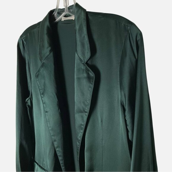 Silk Laundry Blazer Relaxed Lightweight Green Size Small *READ FLAW* - Picture 4 of 10